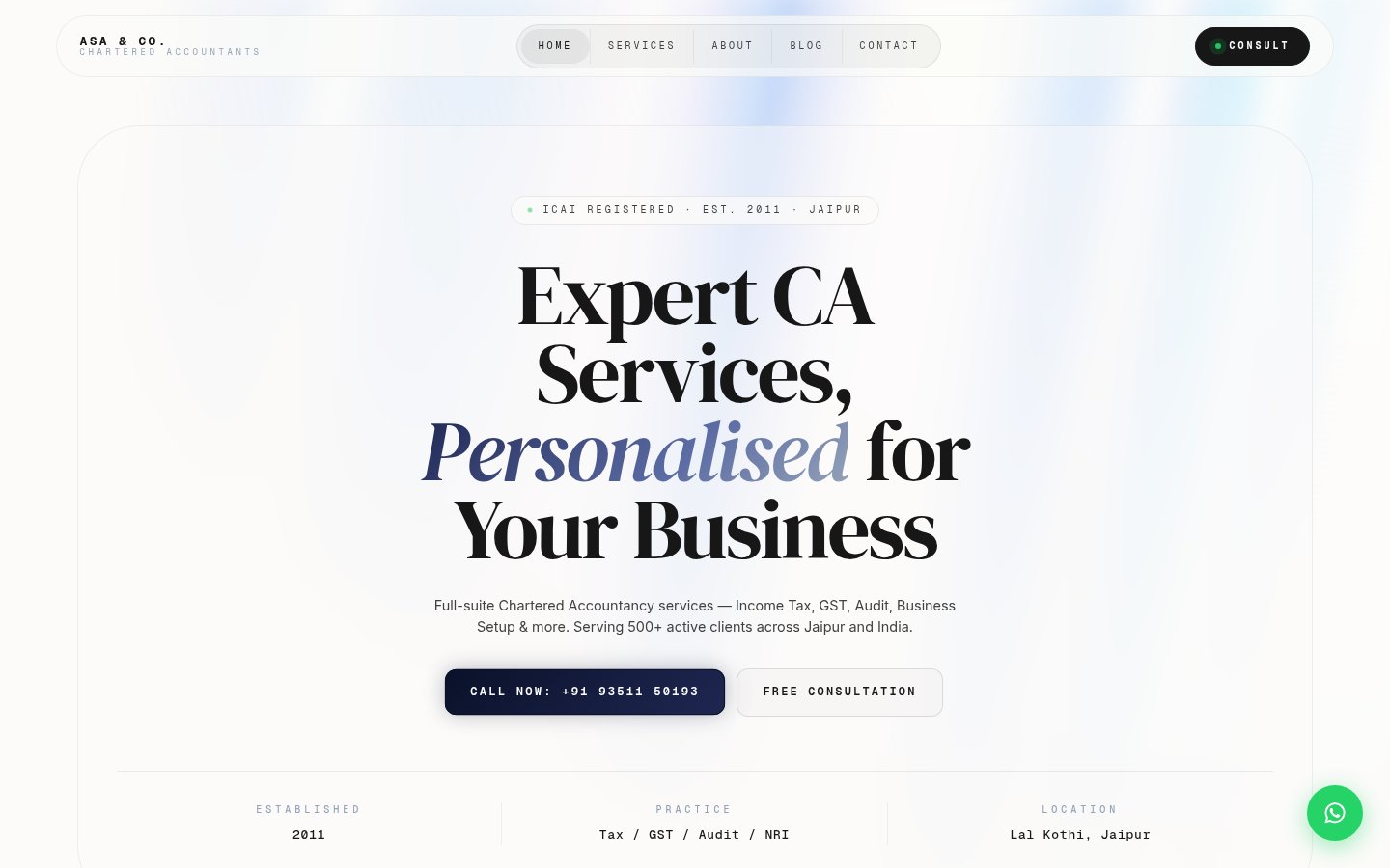 ASA & Co. - Chartered Accountants - website designed and developed by Buffetism, web development company India